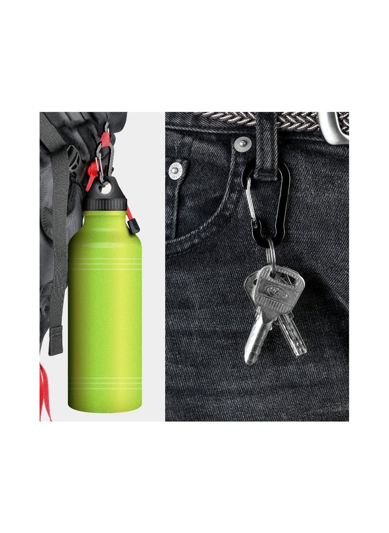 Carabiner Clip, 50 lbs Heavy Duty D Shaped Spring Hook Small Carabiners, for Hammocks, Camping Accessories, Hiking, Keychains, Outdoors and Gym for Dog Leash, Harness and Key Ring, Black (M 1pcs)