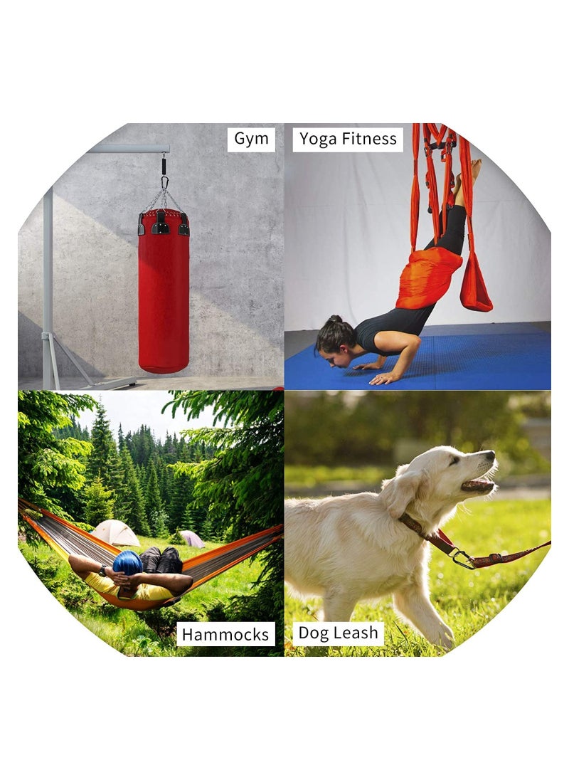 Carabiner Clip, 50 lbs Heavy Duty D Shaped Spring Hook Small Carabiners, for Hammocks, Camping Accessories, Hiking, Keychains, Outdoors and Gym for Dog Leash, Harness and Key Ring, Black (M 1pcs)