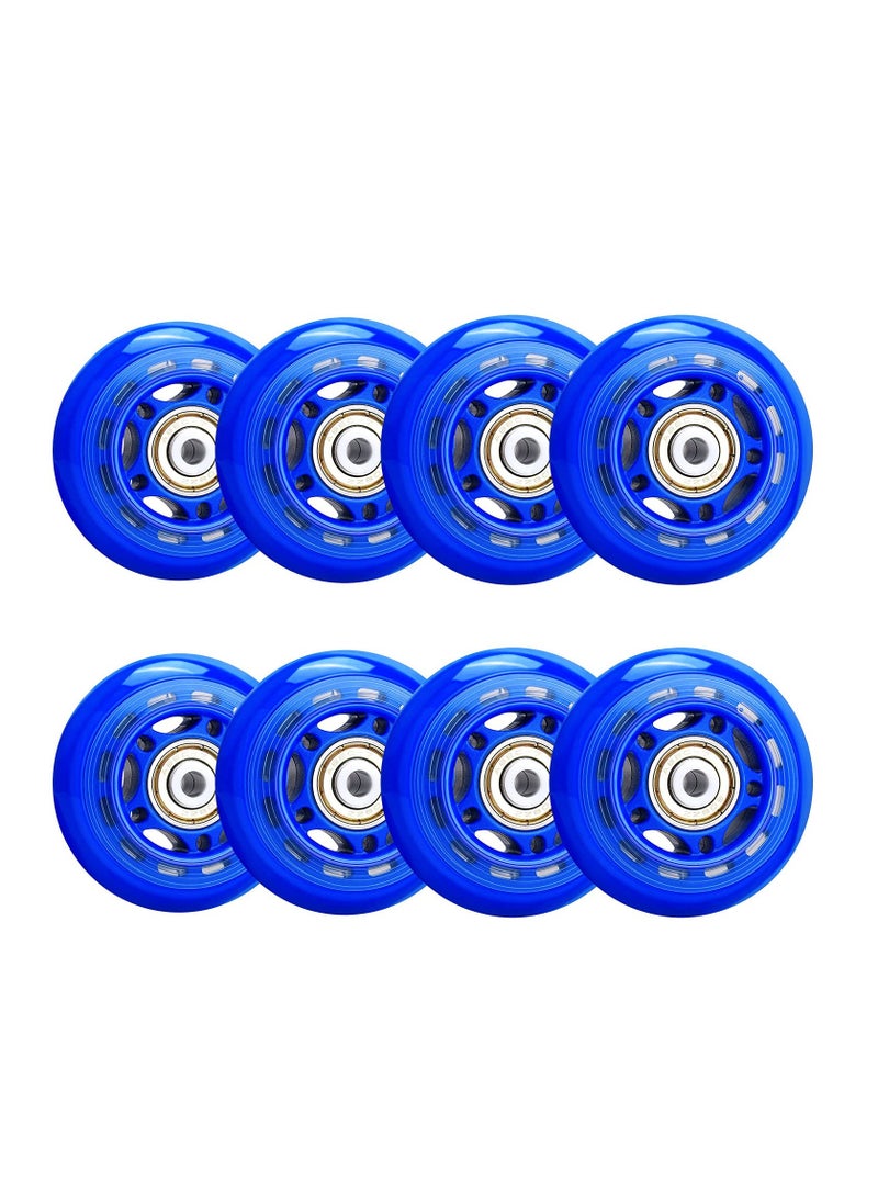 8 Pack 64mm, 82A/84A Inline Skate Wheels with ABEC-7 Bearing, Indoor/Outdoor Roller Skate Wheels, Roller Blade Skating Wheels, Training Wheels for Scooters,Beginner  Roller Blades Replacement Wheel