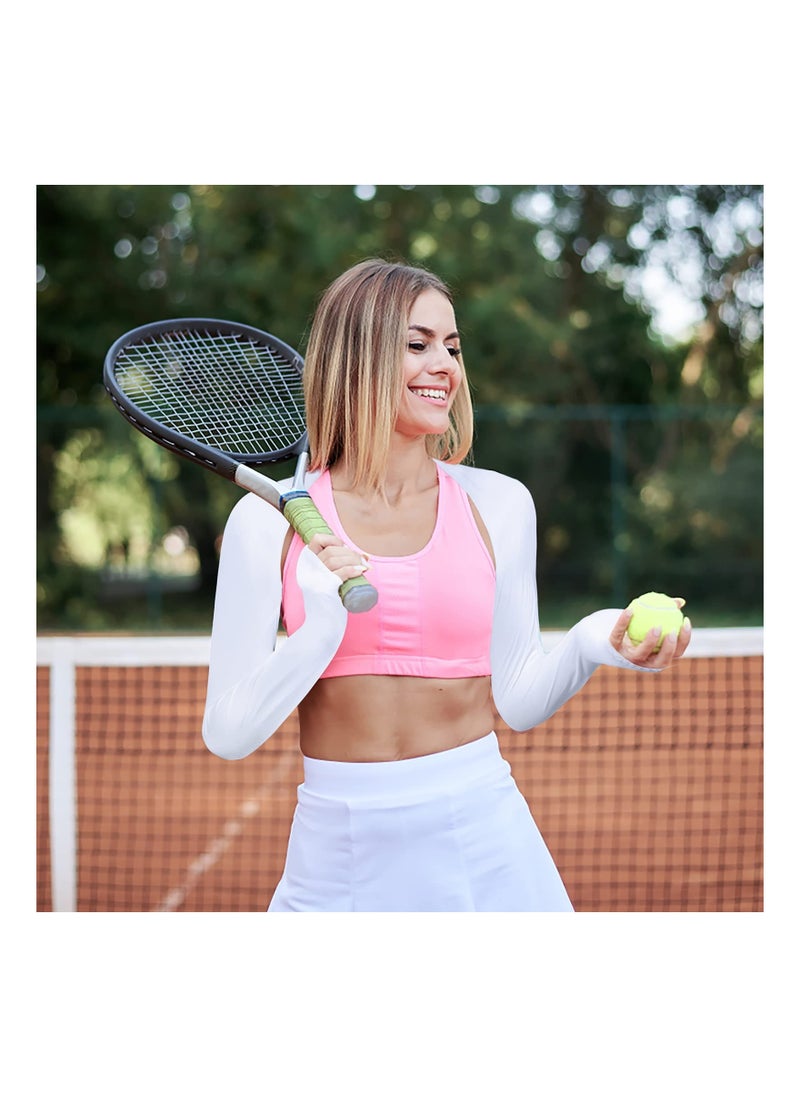 4 Pieces Cooling Shawl Arm Sleeves Sun Uv Protection Cooler Shrug, Comfortable u0026 Breathable Anti-UV Arm Sleeves for Women with Finger Holes for Driving Golfing Fishing Running Cycling Outdoor Ac