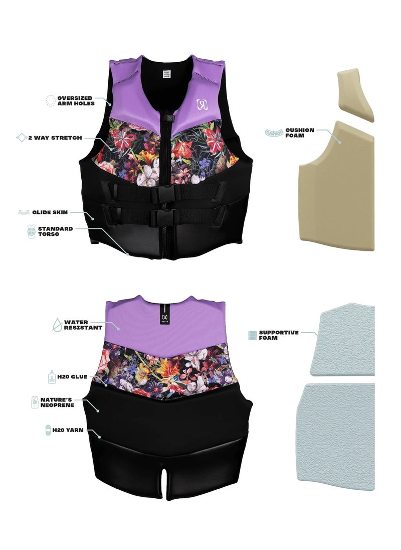 Ronix Daydream - Women's CGA Life Vest - Lavender/Floral (2025)