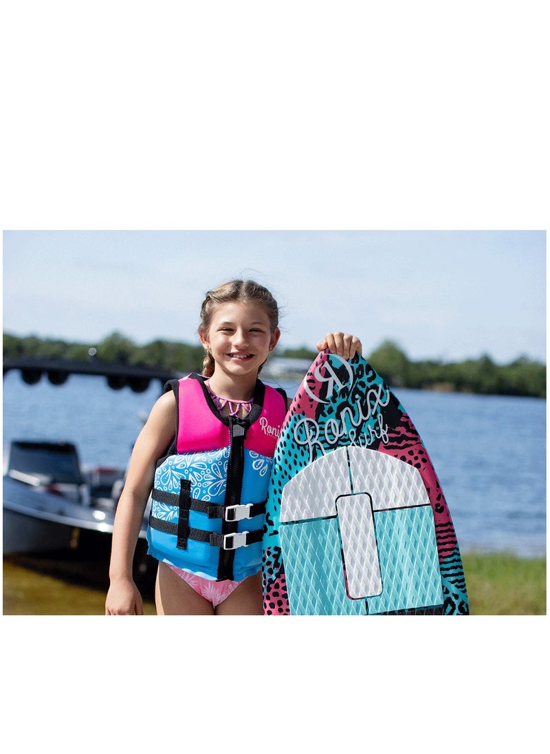 Ronix August - Girl's CGA Life Vest - Sky Blue / Pink / Purple - Yth (50-90lbs)
