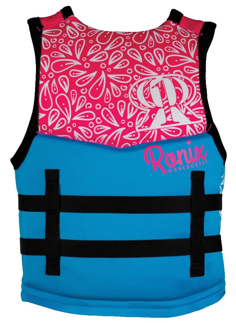 Ronix August - Girl's CGA Life Vest - Sky Blue / Pink / Purple - Yth (50-90lbs)