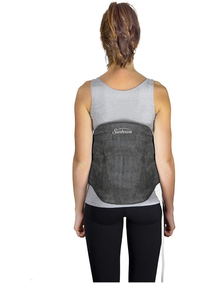 Heating Pad Wrap for Back Pain Relief with Auto Shut Off and Moist Heating Option, 23 x 15 Inches, Slate Grey