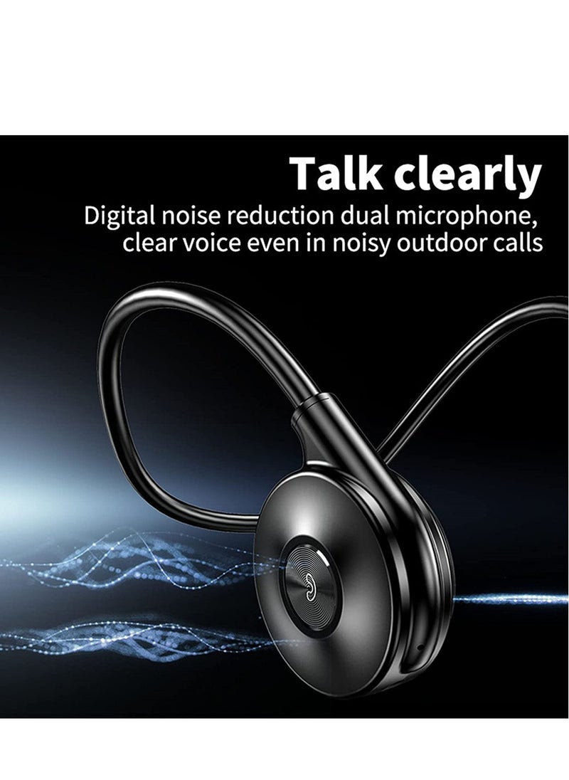 Bone Conduction Headphones, Open Ear Waterproof Bluetooth Bone Conduction Earbuds, Ear Painless Long Battery Life for Sports, Working, Driving, White