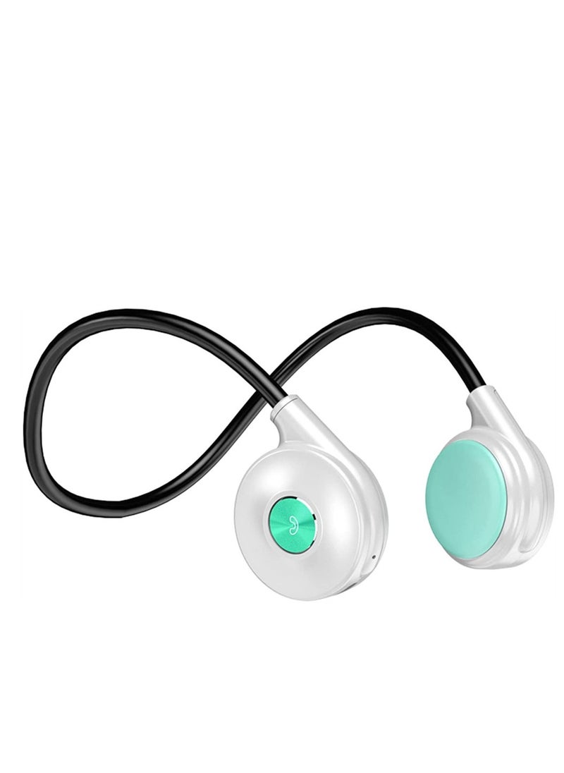 Bone Conduction Headphones, Open Ear Waterproof Bluetooth Bone Conduction Earbuds, Ear Painless Long Battery Life for Sports, Working, Driving, White