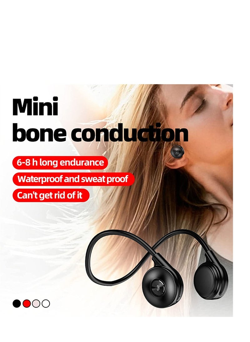 Bone Conduction Headphones, Open Ear Waterproof Bluetooth Bone Conduction Earbuds, Ear Painless Long Battery Life for Sports, Working, Driving, White