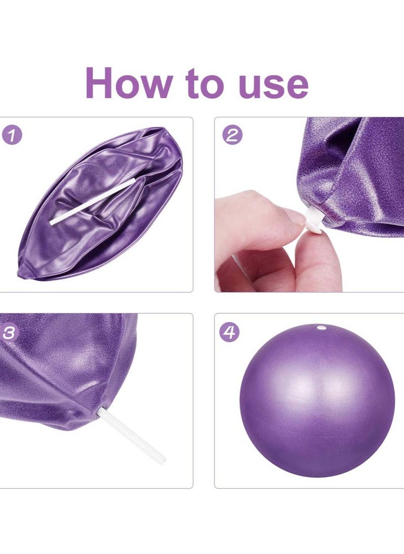 2 pcs Soft Pilates Balls 25CM Exercise Balance Ball Gym Fitness  for Yoga Core Training and Physical Therapy Pink  Purple
