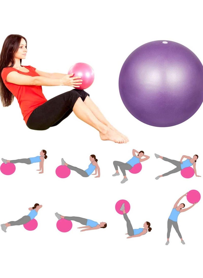 2 pcs Soft Pilates Balls 25CM Exercise Balance Ball Gym Fitness  for Yoga Core Training and Physical Therapy Pink  Purple