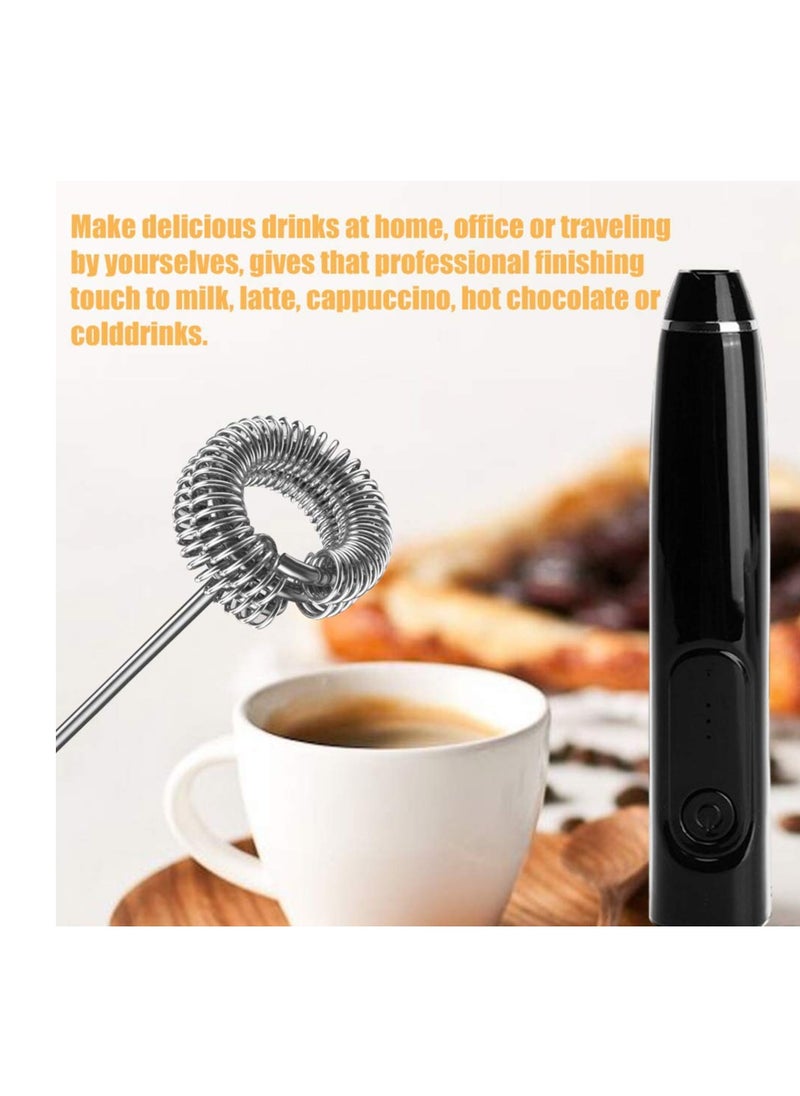 Electric Milk Frother 3 Speeds Adjustable Cordless Foam Mixer Maker with Stainless Whisk for Coffee Protein Powder Egg