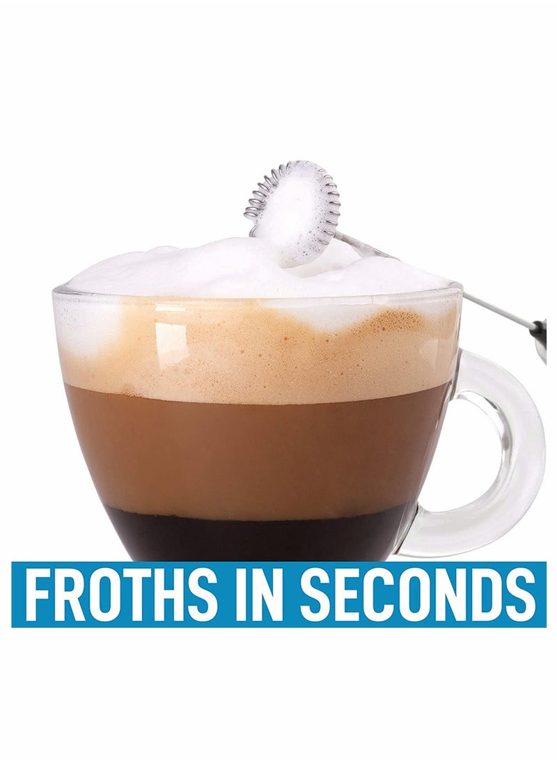 Milk Handheld Mini Mixer - Stainless Steel Coffee Electric Handheld Frother For Coffee, Latte, Frappe - Cordless Battery Operated Electric Whisk u0026 Milk