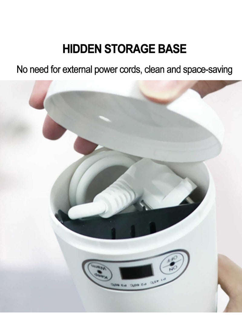 Travel Kettle Electric Small - Portable Kettle for Travel - Mini Hot Water Boiler/Maker/Warmer/Heater for Tea - Small Size One Cup Bottle/Thermos for Boil Water Single/Personal, White