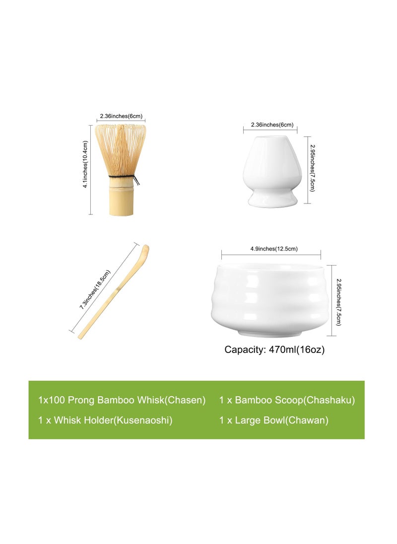 Japanese Matcha Tea Set - Authentic Matcha Ceremony Accessories: Matcha Whisk, Ceramic Bowl and Whisk Holder, Traditional Scoop - The  Set for Traditional Matcha Preparation