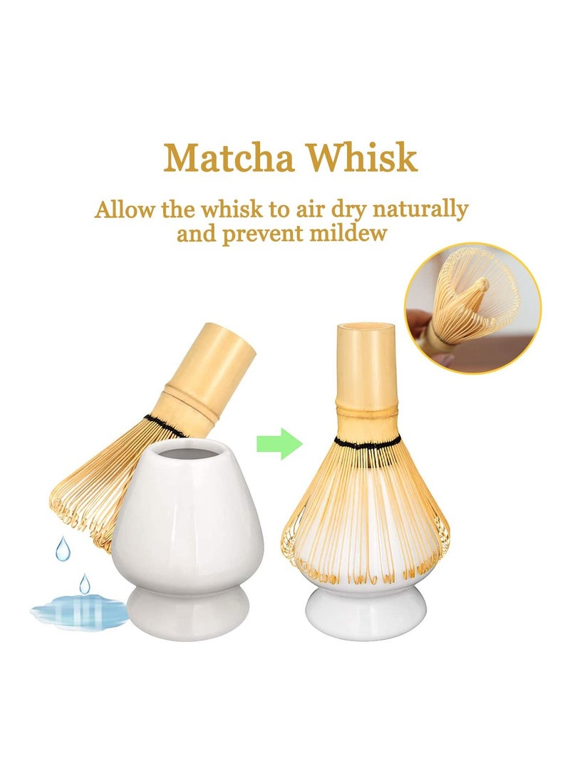 Japanese Matcha Tea Set - Authentic Matcha Ceremony Accessories: Matcha Whisk, Ceramic Bowl and Whisk Holder, Traditional Scoop - The  Set for Traditional Matcha Preparation