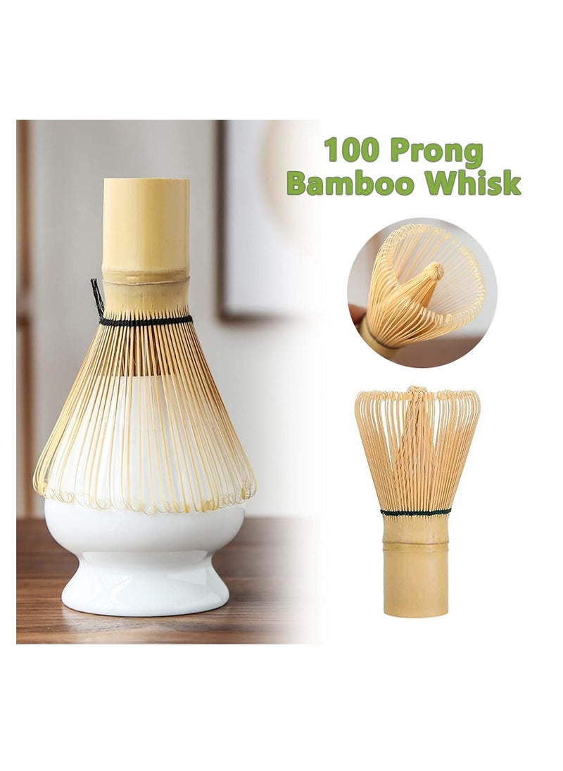 Japanese Matcha Tea Set - Authentic Matcha Ceremony Accessories: Matcha Whisk, Ceramic Bowl and Whisk Holder, Traditional Scoop - The  Set for Traditional Matcha Preparation