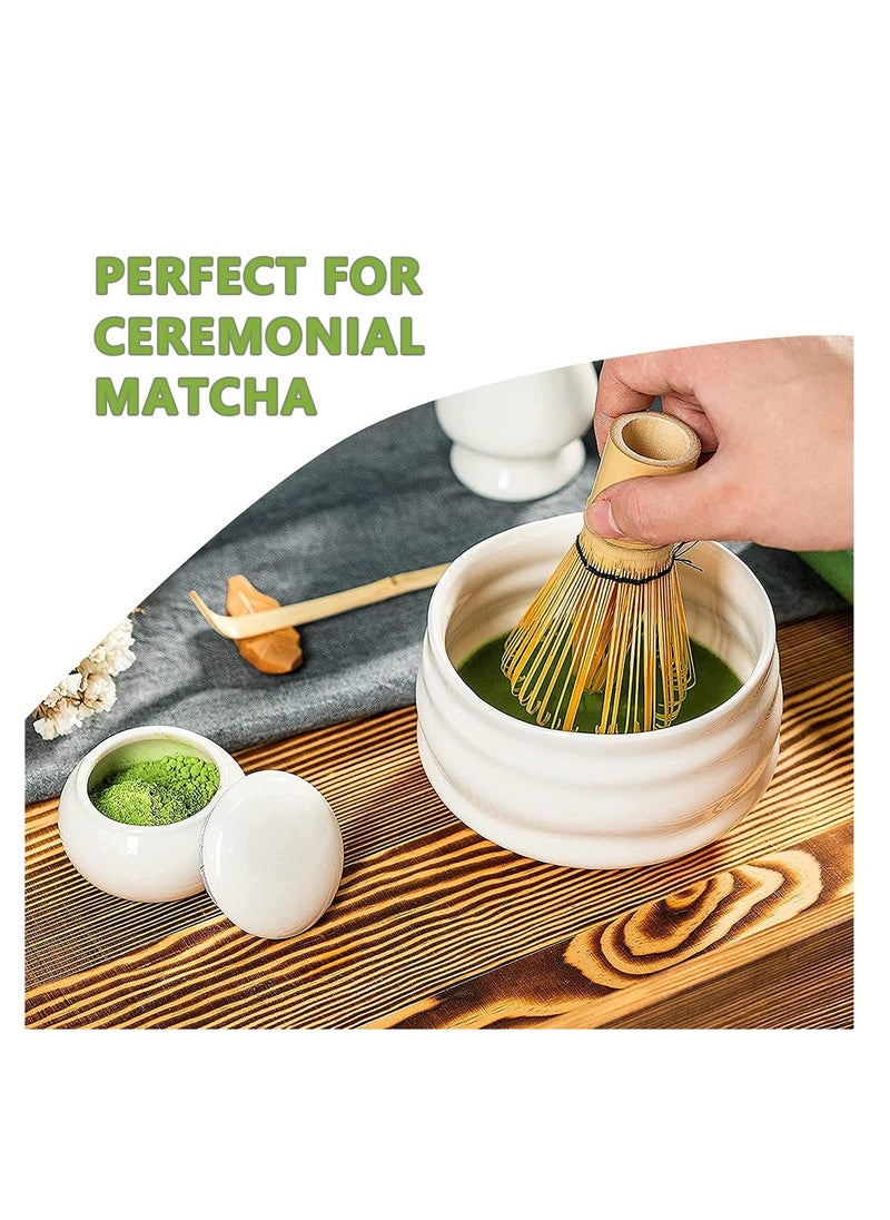 Japanese Matcha Tea Set - Authentic Matcha Ceremony Accessories: Matcha Whisk, Ceramic Bowl and Whisk Holder, Traditional Scoop - The  Set for Traditional Matcha Preparation