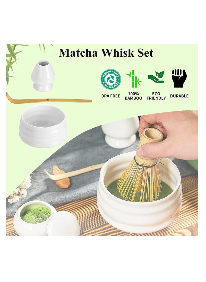 Japanese Matcha Tea Set - Authentic Matcha Ceremony Accessories: Matcha Whisk, Ceramic Bowl and Whisk Holder, Traditional Scoop - The  Set for Traditional Matcha Preparation