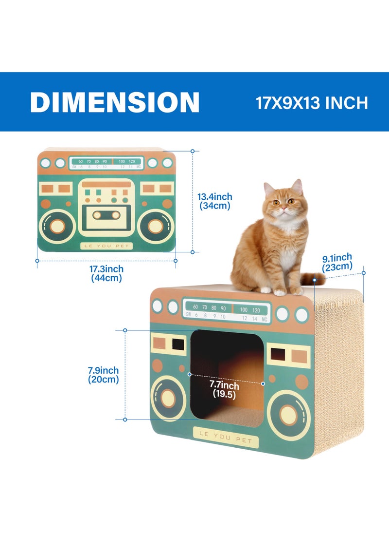 Cat Enrichment Toy Vertical Cat Nest for All Seasons Radio Cat Scratcher Cardboard Lounge Bed Durable Pads Prevent Furniture Damage Corrugated Scratcher Box Toy for Cat Birthday