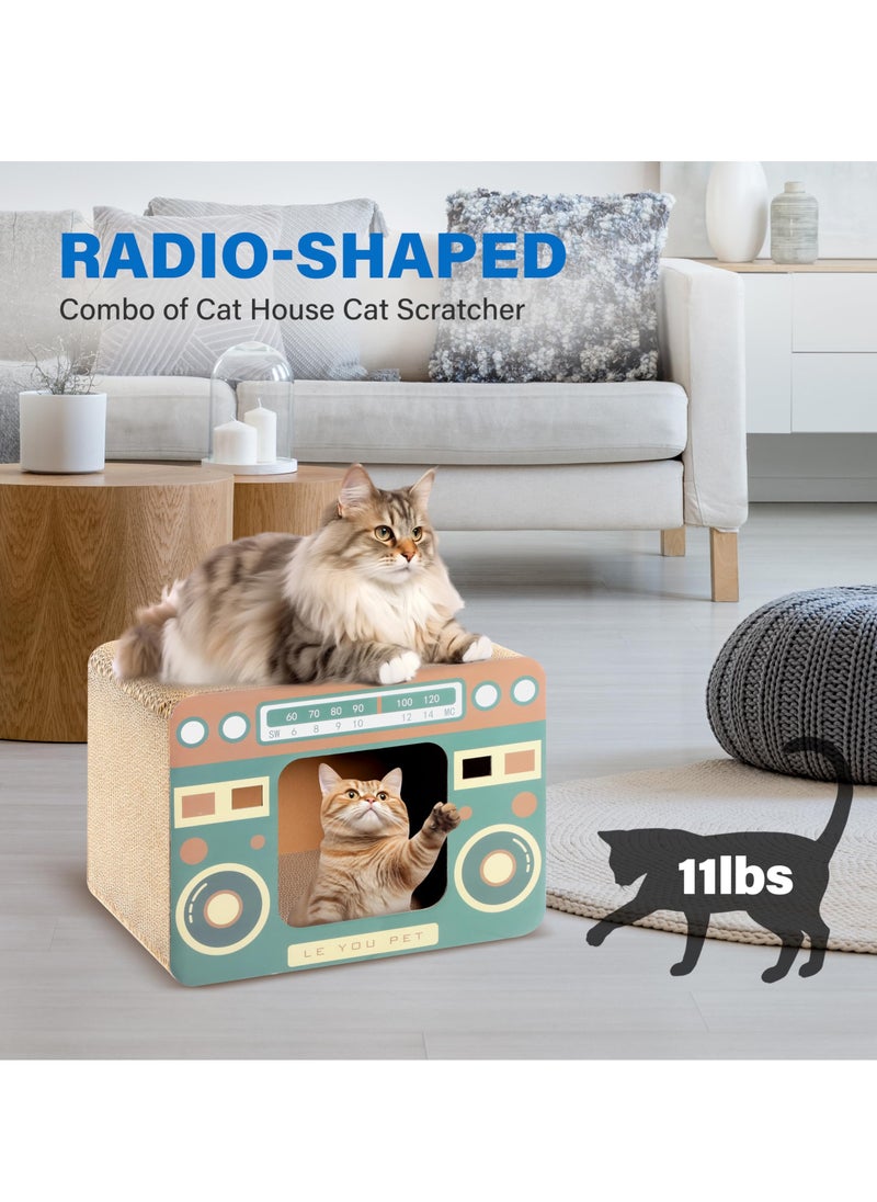 Cat Enrichment Toy Vertical Cat Nest for All Seasons Radio Cat Scratcher Cardboard Lounge Bed Durable Pads Prevent Furniture Damage Corrugated Scratcher Box Toy for Cat Birthday