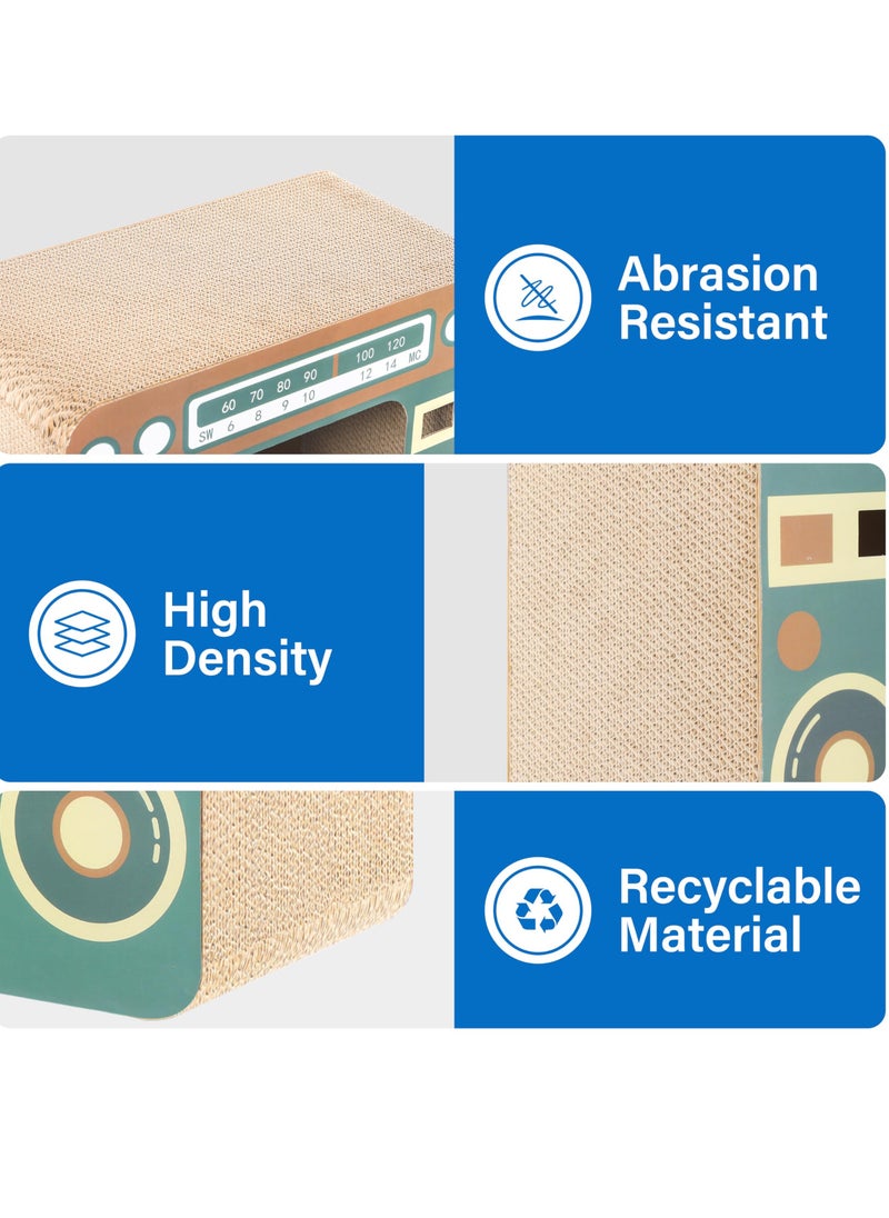 Cat Enrichment Toy Vertical Cat Nest for All Seasons Radio Cat Scratcher Cardboard Lounge Bed Durable Pads Prevent Furniture Damage Corrugated Scratcher Box Toy for Cat Birthday