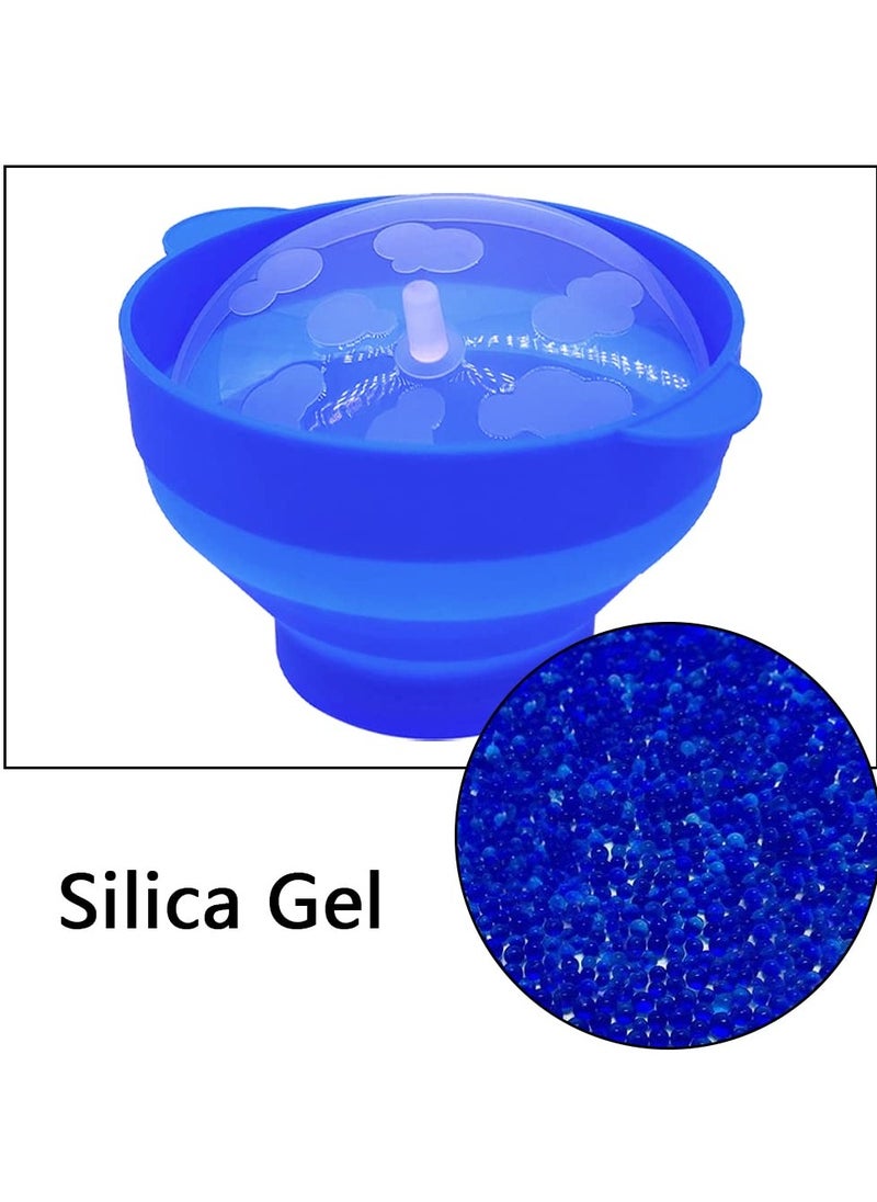 Microwaveable Silicone Popcorn Popper, BPA Free Microwave Popcorn Popper, Collapsible Microwave Popcorn Maker Bowl for Home, Party, Watch Movie, Dishwasher Safe-Bule(15*12.7*8.5 cm)