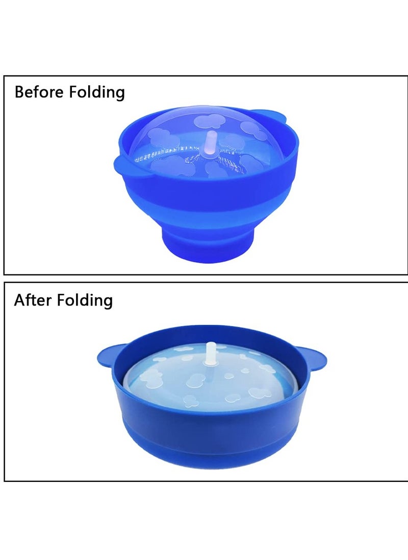 Microwaveable Silicone Popcorn Popper, BPA Free Microwave Popcorn Popper, Collapsible Microwave Popcorn Maker Bowl for Home, Party, Watch Movie, Dishwasher Safe-Bule(15*12.7*8.5 cm)
