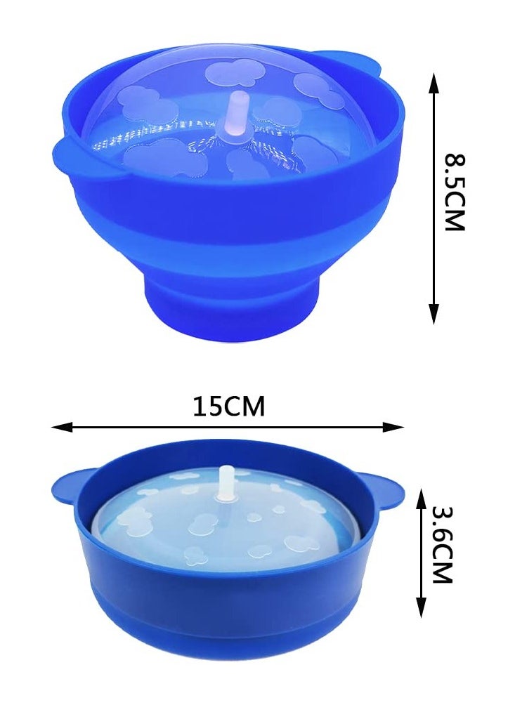 Microwaveable Silicone Popcorn Popper, BPA Free Microwave Popcorn Popper, Collapsible Microwave Popcorn Maker Bowl for Home, Party, Watch Movie, Dishwasher Safe-Bule(15*12.7*8.5 cm)