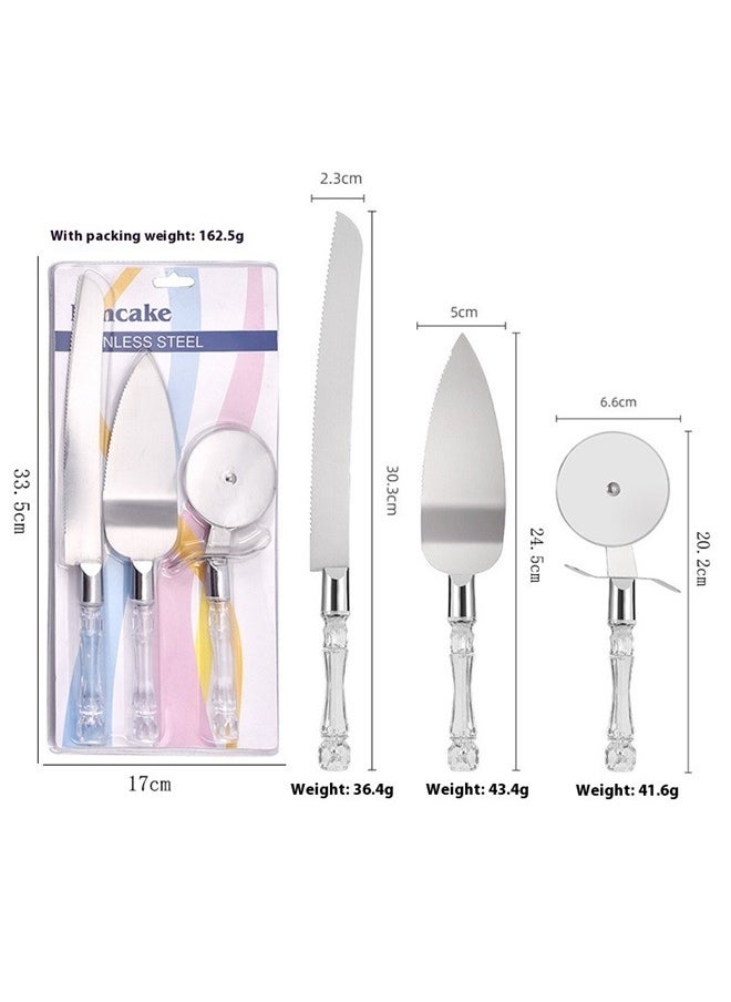 3-Piece Stainless Steel Wedding Cake Knife And Server Silver， Pizza Cutting Tool Set Portable Pizza Cutting Tools Transferring Tools Making Tools for Slice Transfer