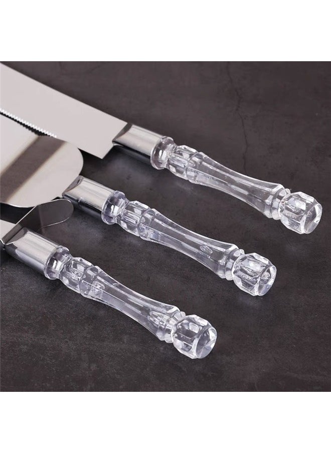 3-Piece Stainless Steel Wedding Cake Knife And Server Silver， Pizza Cutting Tool Set Portable Pizza Cutting Tools Transferring Tools Making Tools for Slice Transfer