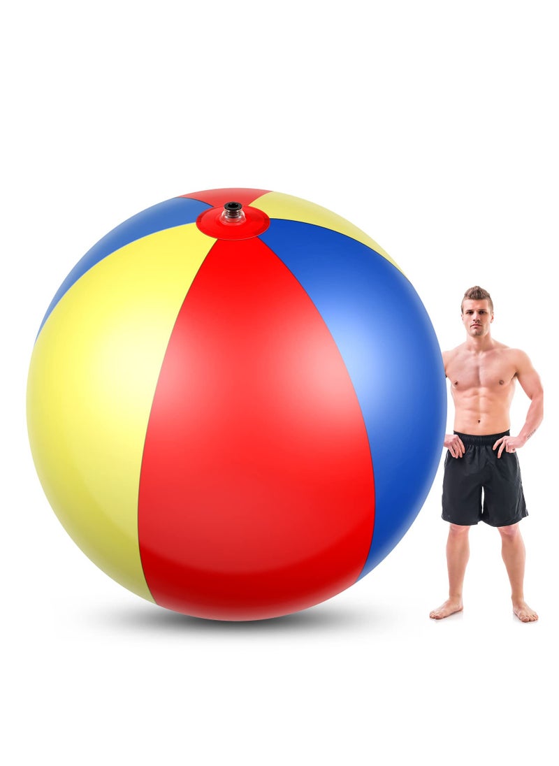Giant Inflatable Beach Ball, 78 Inch Rainbow Color Thick Large Beach Ball Toy for Kids & Adults Beach Pool Summer Party