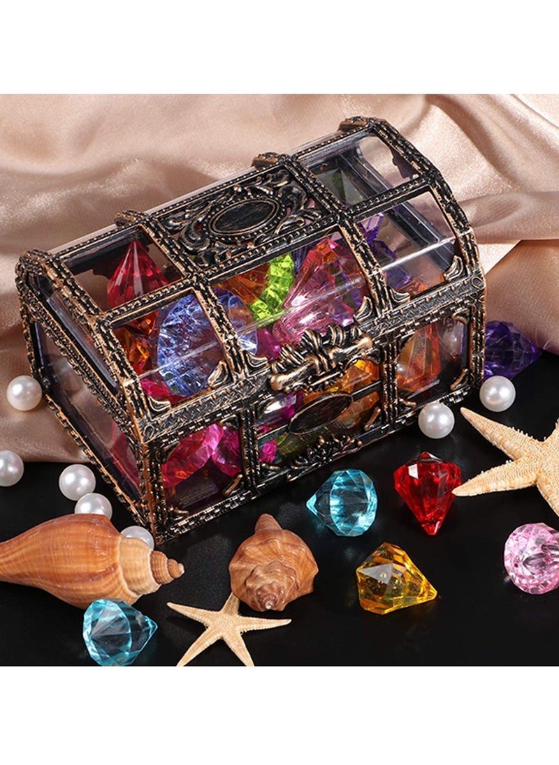 Dive Gem Pool Toys, Treasure Chest Colorful Sinking Gem Pirate Diving Toys Set Summer Underwater Swimming Toy Set Games for Kids (Random Color)