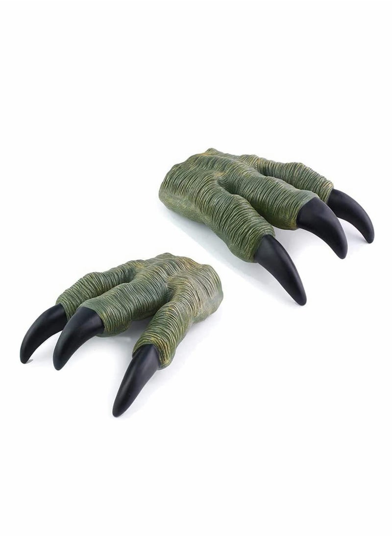 Jurassic Dinosaur Velociraptor Claws Hands Paws Toys 2 PCS Soft Rubber Realistic for Adult Kids Cosplay Fun Design Ideal Puppet Show Gag Present Toy
