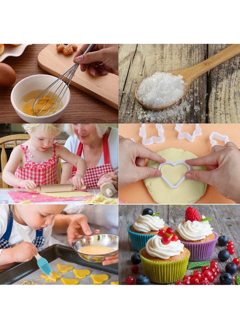 SYOSI Cooking and Baking Set for Kids, Kids' Chef Role Play Costume Set, Toddler Chef Hat Apron Dress Up with Apron, Chef Hat, Mitt, Cookie Cutters and Utensil for Kids Aged 3+ Years