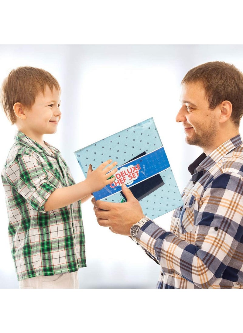 Cooking and Baking Set for Kids, Kids' Chef Role Play Costume Set, Toddler Chef Hat Apron Dress Up with Apron, Chef Hat, Mitt, Cookie Cutters and Utensil for Kids Aged 3+ Years