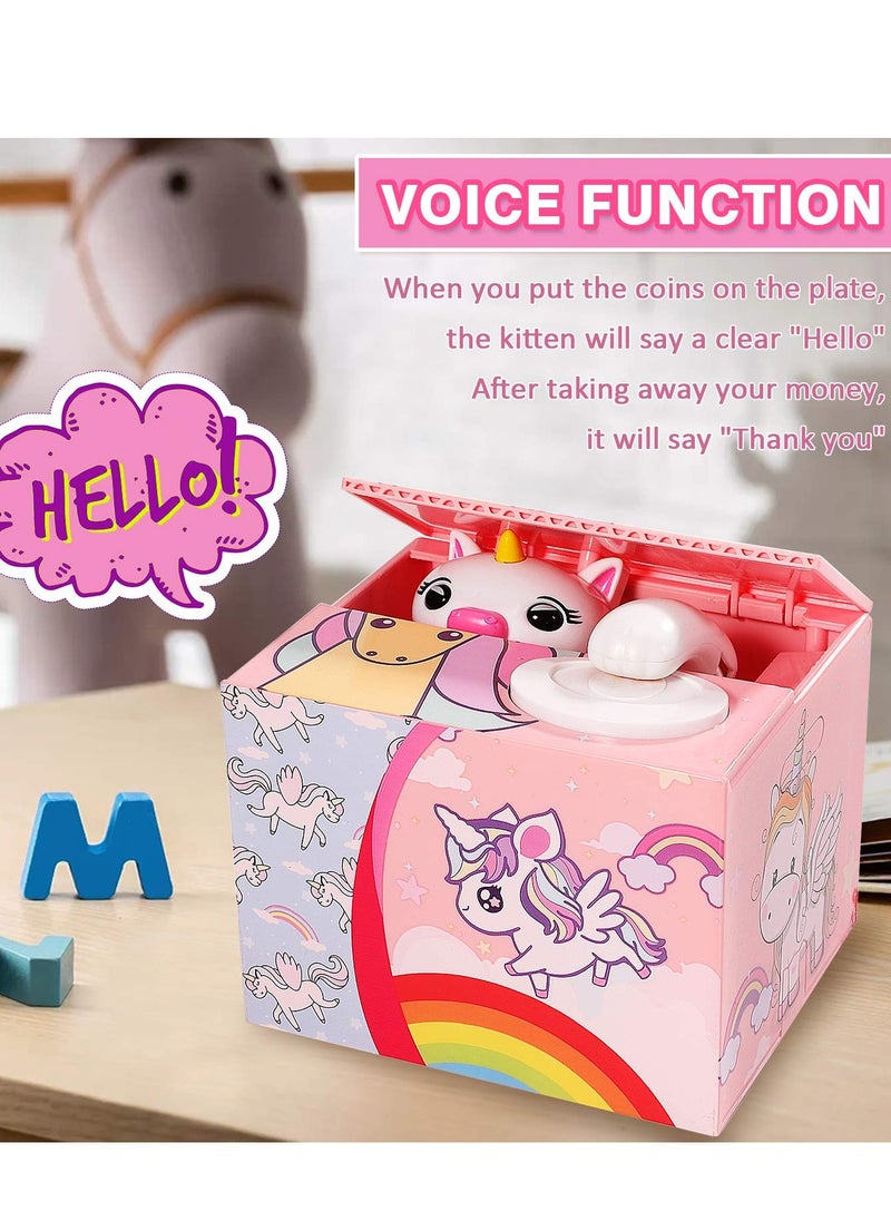 Unicorn Bank for Kids Automatic Money Bank with Music Coin Money Bank Birthday Gift Toy for Children