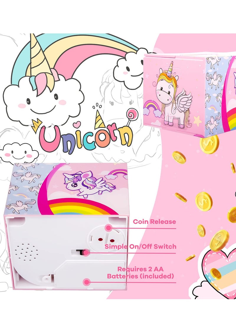 Unicorn Bank for Kids Automatic Money Bank with Music Coin Money Bank Birthday Gift Toy for Children
