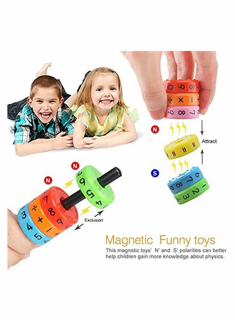 2 Pcs Magnetic Arithmetic Learning Toy, Cylinder Numbers Toys, Intelligence Brain Developing Toy, Children Number Game Blocks, DIY Magnetic Math Toy