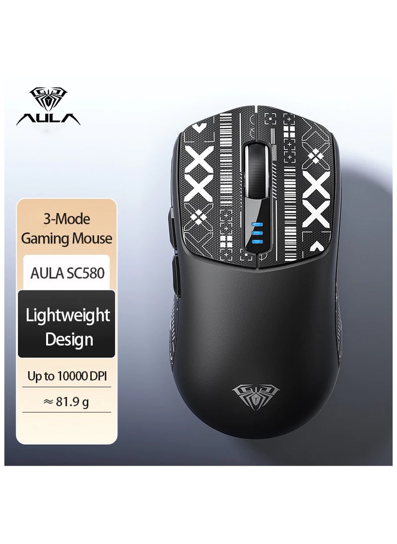 AULA SC580 Wireless Mouse Bluetooth/2.4G/Type-C 500mAh Battery With 6-speed DPI Support for Games