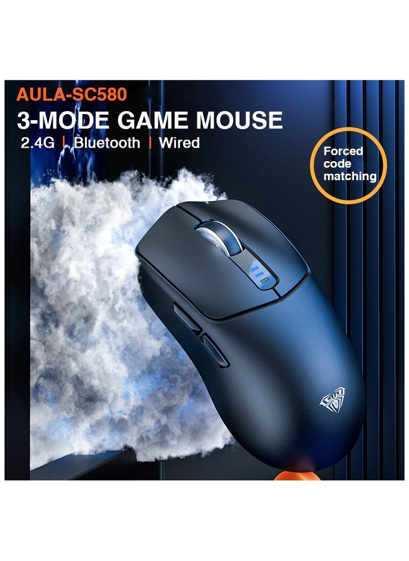 AULA SC580 Wireless Mouse Bluetooth/2.4G/Type-C 500mAh Battery With 6-speed DPI Support for Games