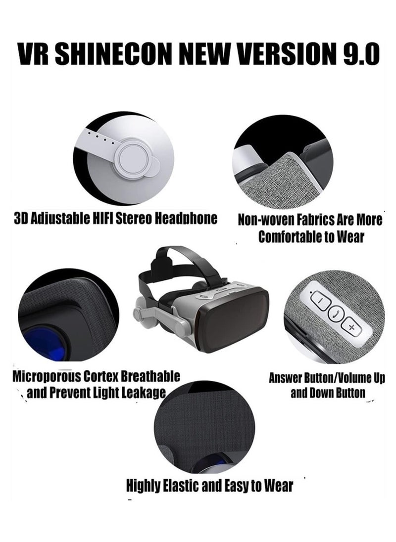 Immerse Yourself in VR with Adjustable 3D Headset Remote Compatible with Smartphones for 47 to 60 Inch Screens