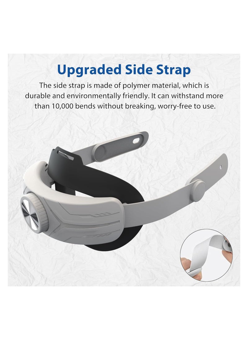 Head Strap for Meta Quest 3, Super Soft and Skin Friendly PU Surface, Elite Strap Replacement, Adjustable Enhanced Support and Lightweight Design VR Accessories for Meta Quest 3