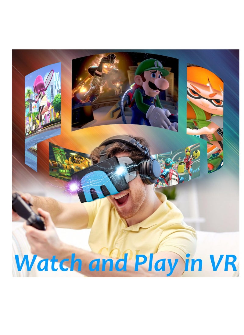 VR Headset Compatible with Nintendo Switch u0026 OLED, Switch VR Labo Goggles Headset for Nintendo Switch, Virtual Reality Glasses for Original Nintendo Switch u0026 Switch OLED Model (White)