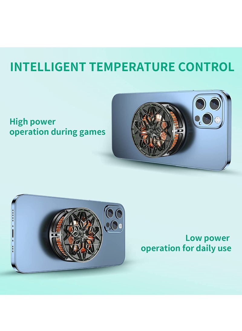 Magnetic Mobile Phone Cooler,Semiconductor Heatsink 15W high power intelligent temperature control Larger Cooling Area Quieter Portable Cooling Fan for iPhone/ Android/ Tablet/ iPad