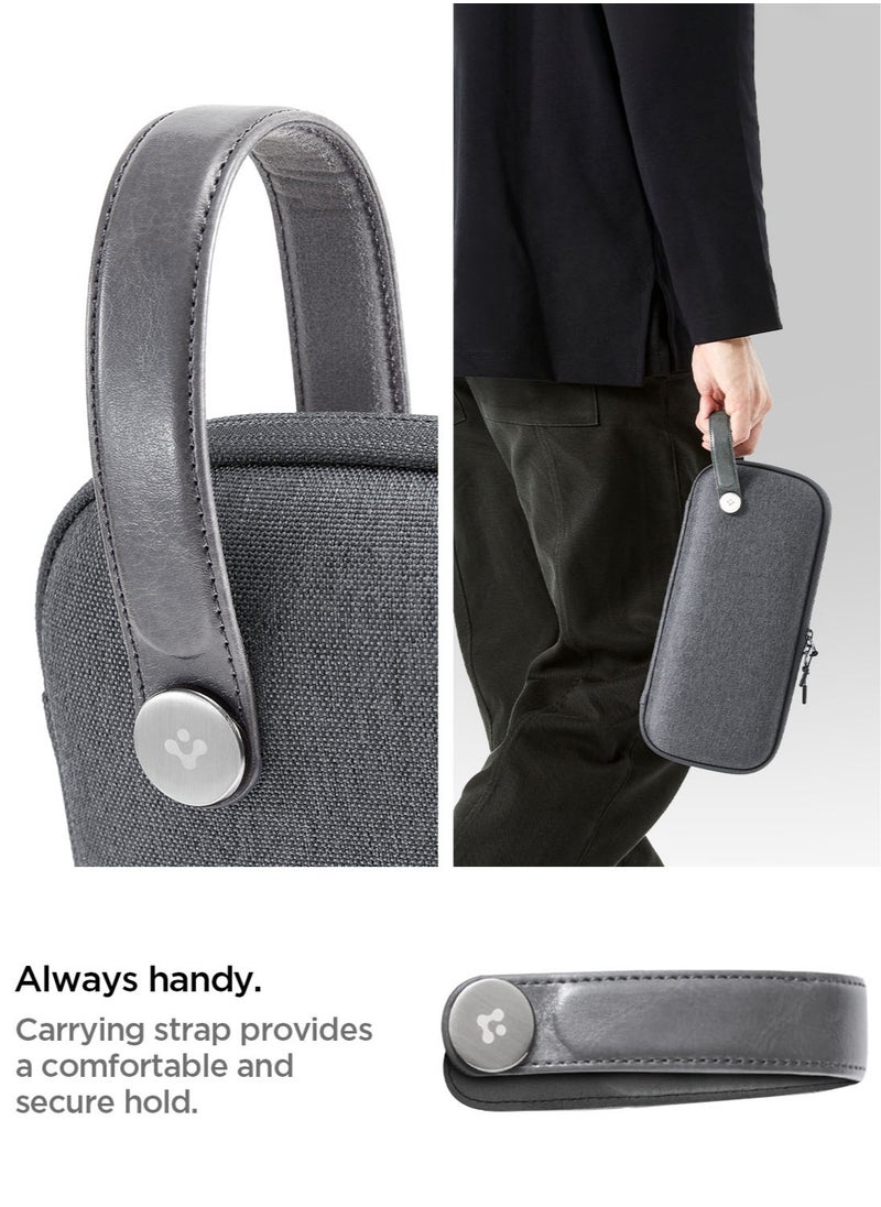 Klasden Nintendo Switch 2 Carrying Pouch Case (2025) Protective Portable Travel Hard Shell Cover with Pockets for Accessories, 10 Game Cartridges and AirTag Holder - Charcoal Gray