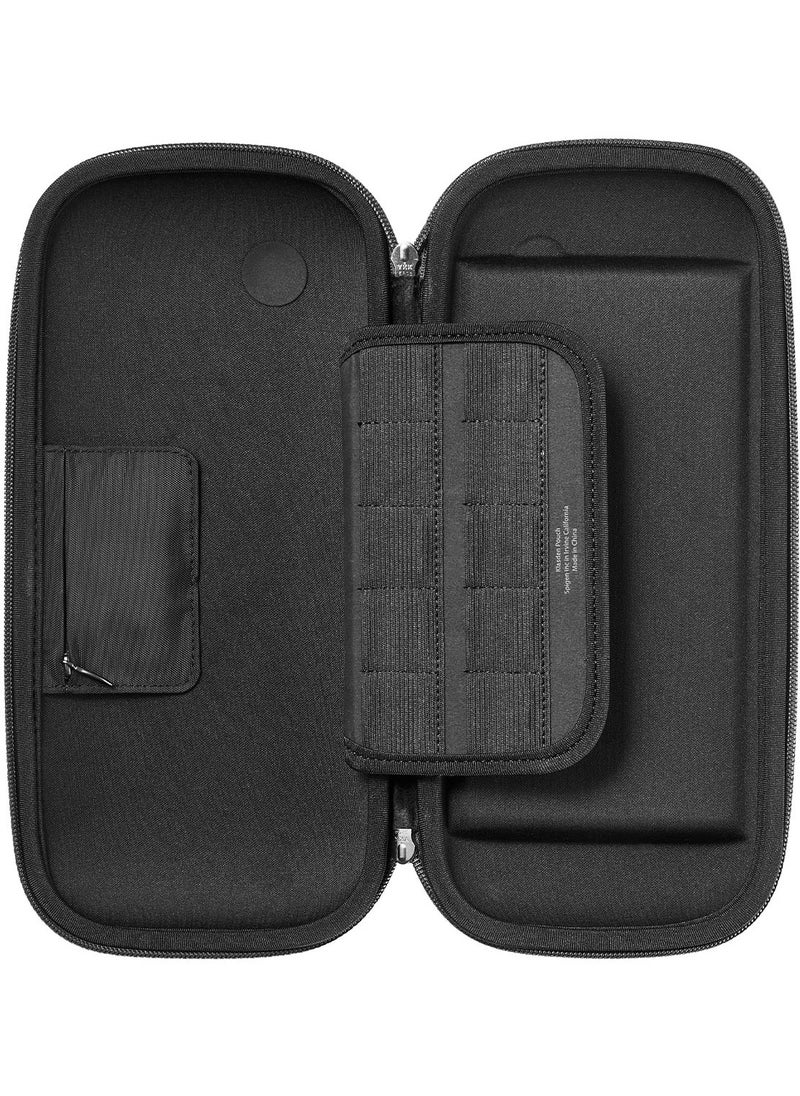 Klasden Nintendo Switch 2 Carrying Pouch Case (2025) Protective Portable Travel Hard Shell Cover with Pockets for Accessories, 10 Game Cartridges and AirTag Holder - Charcoal Gray