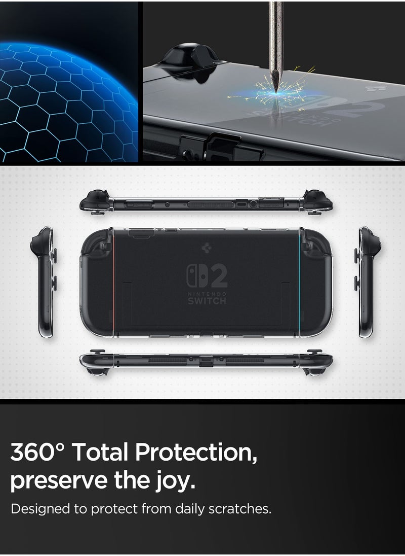 Air Fit Nintendo Switch 2 Case Cover (2025) Slim Design Clear Case with Detachable Joy-Con - Crystal Clear
