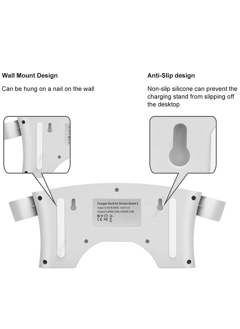 Charging Station for Oculus Quest 2 USB Charging Dock Stand for VR Headset High-Speed Charging Station Stand With Breathing Light for Quest 2 Handle Storage Dock
