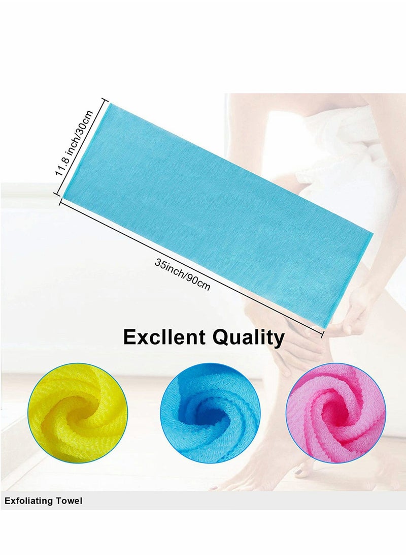 Bath Washcloth, Exfoliating Washcloth Towel 4PCS, Washcloth Nylon Beauty Skin Bath Wash Towel Sponge, Back Scrubber Washer for Shower, Body Scrub Rag Brush Loofah Exfoliator for Body Exfoliation