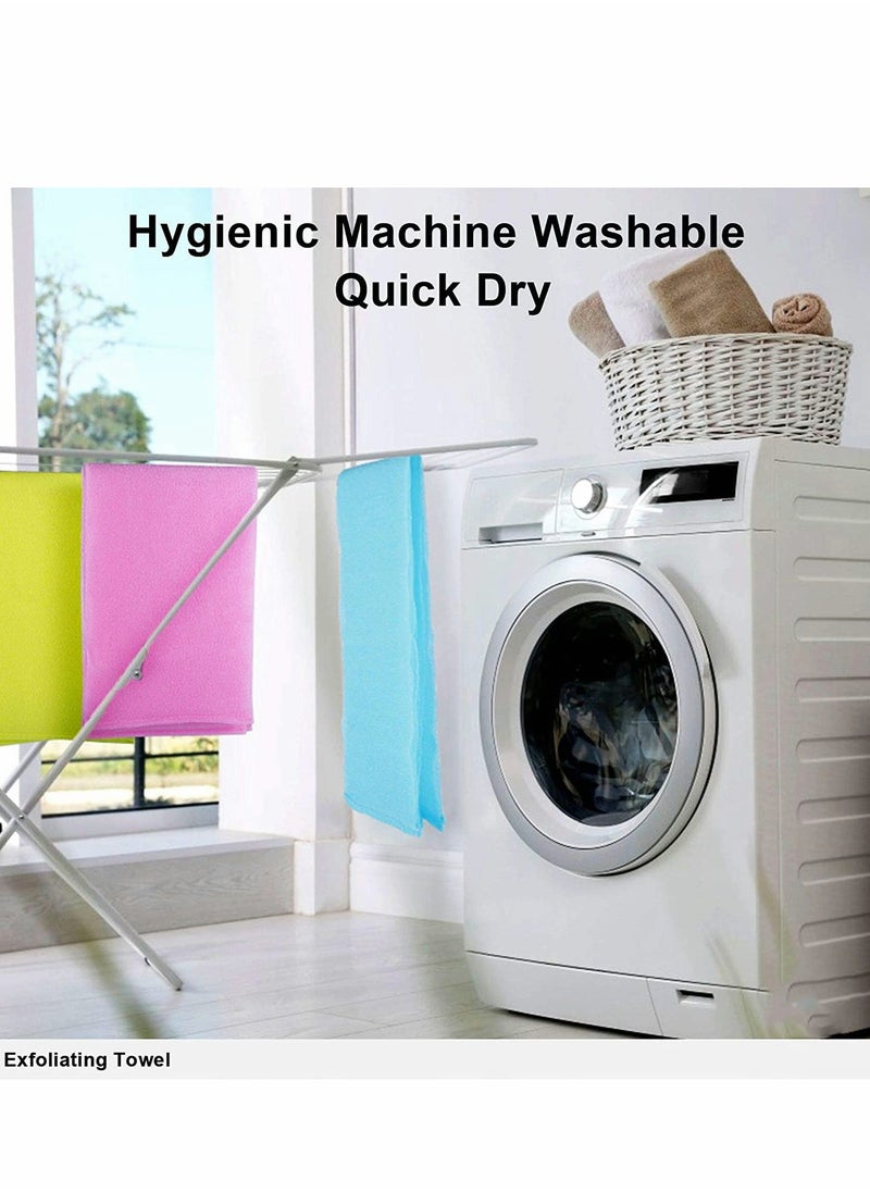 Bath Washcloth, Exfoliating Washcloth Towel 4PCS, Washcloth Nylon Beauty Skin Bath Wash Towel Sponge, Back Scrubber Washer for Shower, Body Scrub Rag Brush Loofah Exfoliator for Body Exfoliation