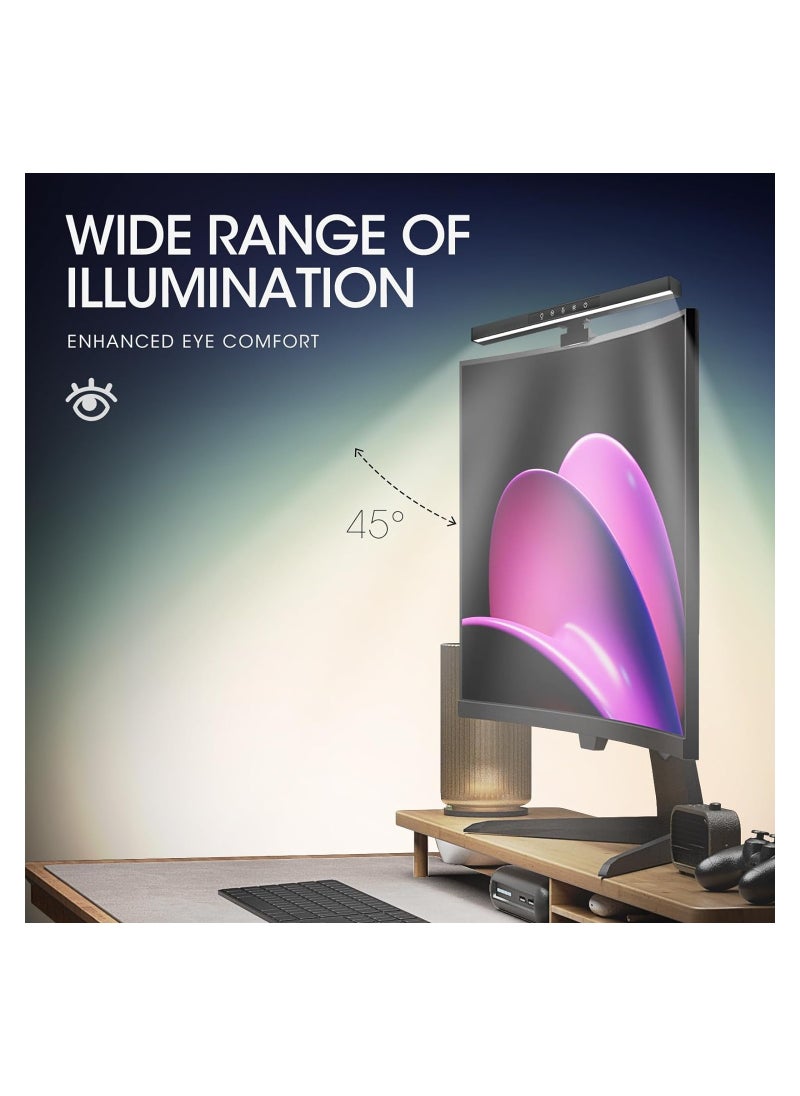 RGB Monitor Light Bar with Dual Light Source, Eye-Caring Touch Control Desk Lamp for Home, Office, and Gaming - Colorful LED Backlight for Enhanced Viewing Experience.